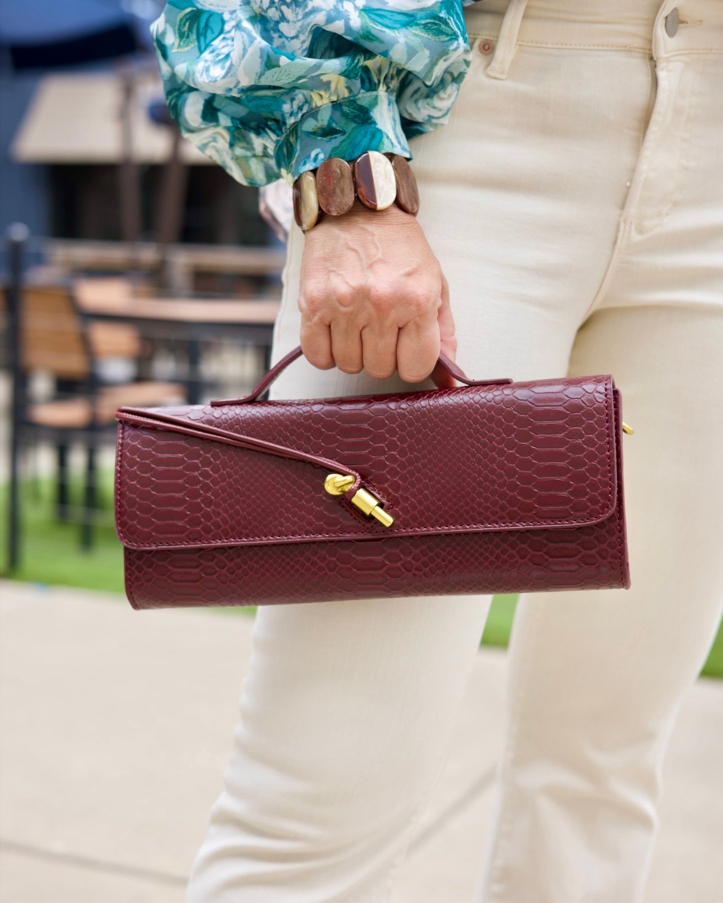 Burgundy Clutch Bag