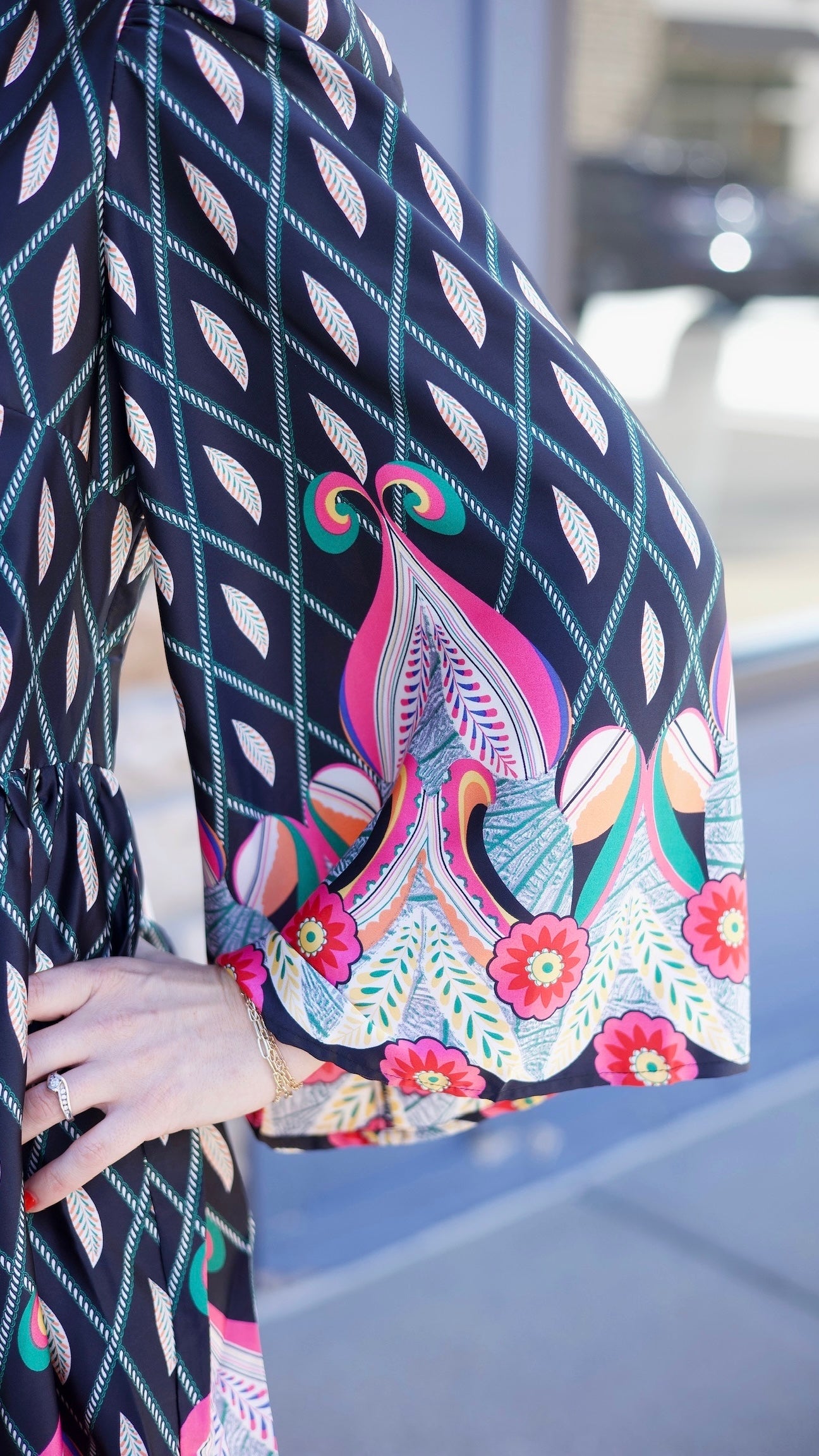 Frances Floral Dress - Black