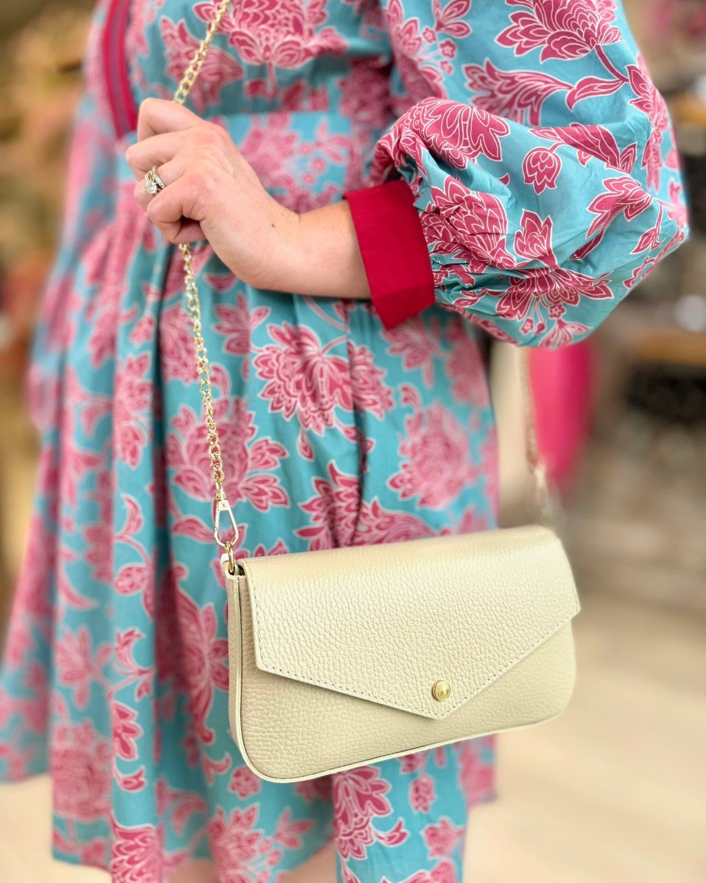 Italian Leather Handle & Crossbody - Ivory