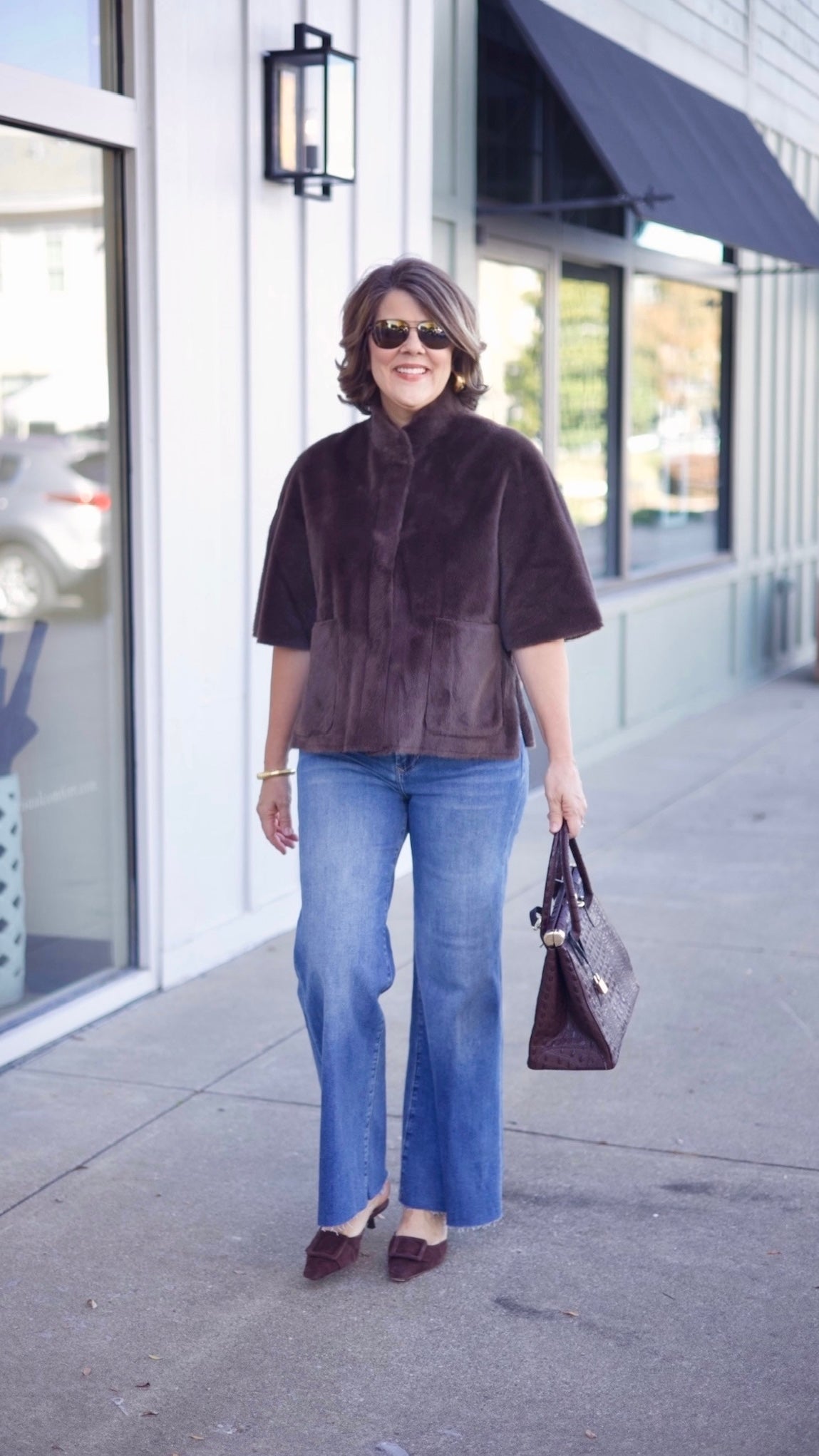 Ivy Jane Faux Fur Caplet - Chocolate