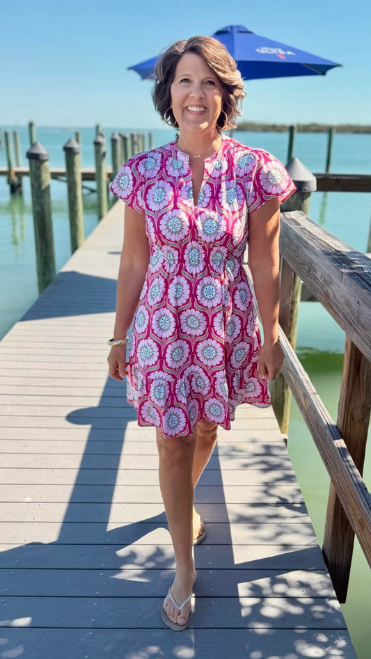 Uncle Frank Wind Dance Dress - Fuchsia