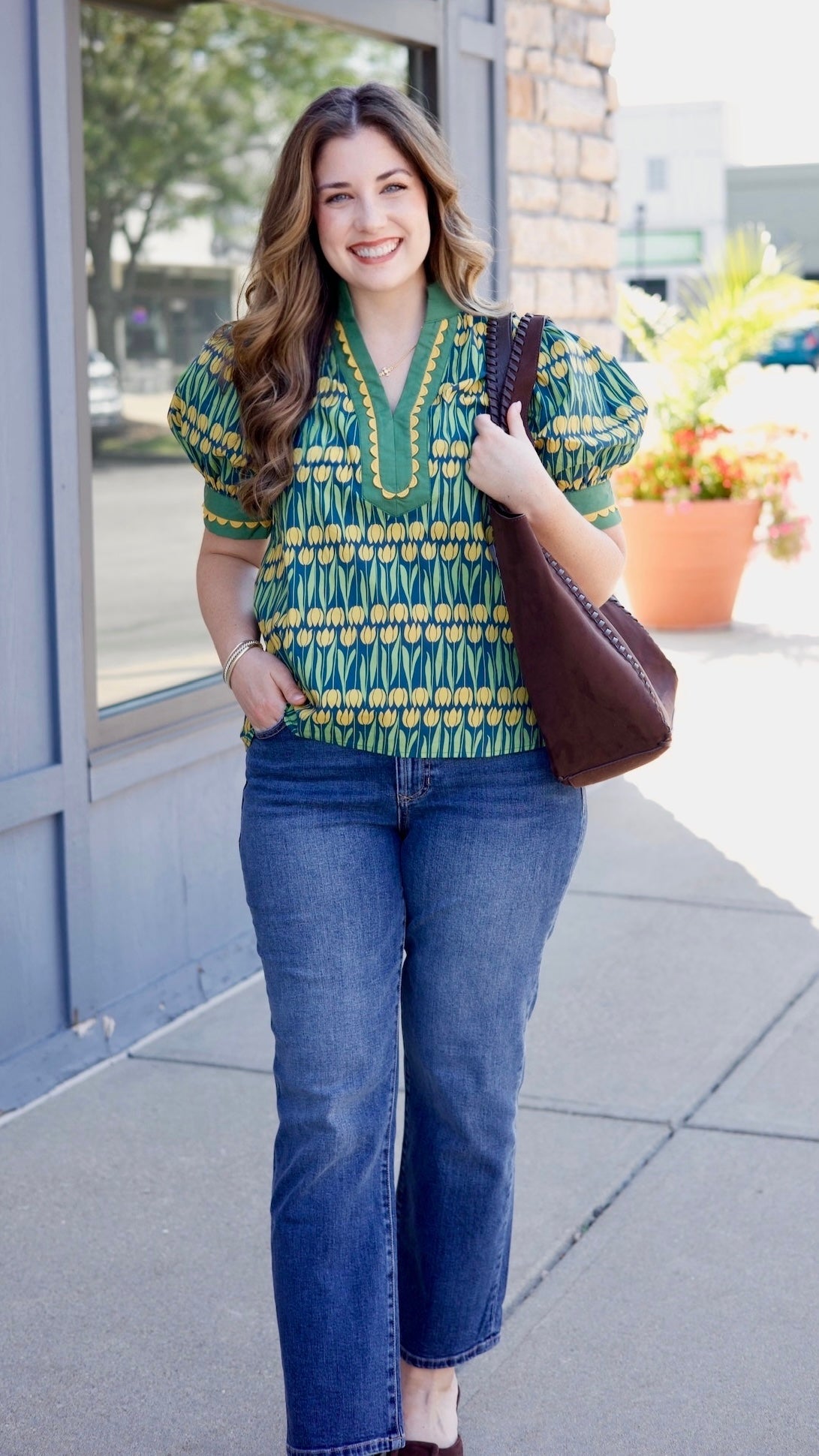 Sara Tulip Top - Green