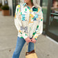 Ivory Abstract Floral Button Blouse