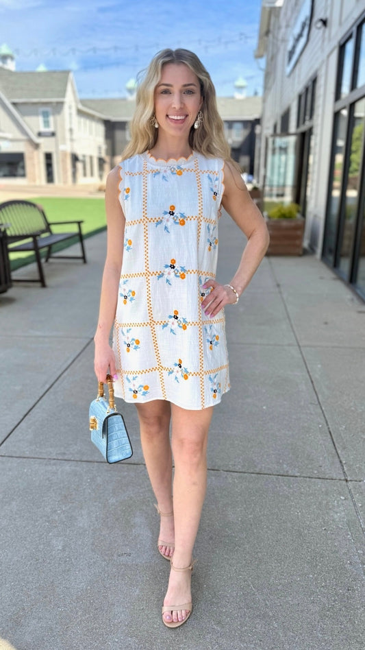 Lori Embroidered Dress - Ivory