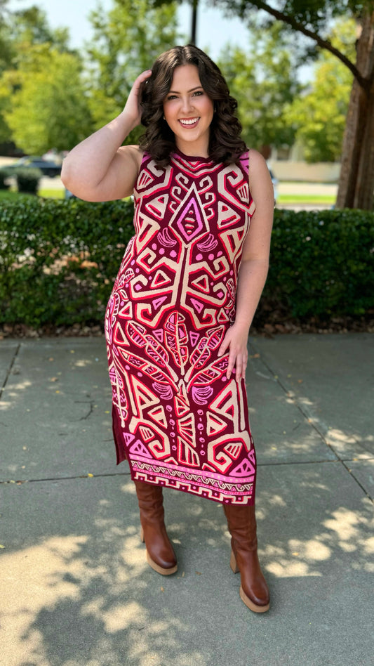 Emily McCarthy Simone Sweater Dress - Palm