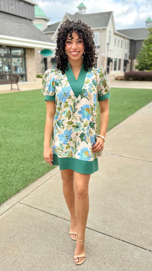 Charlotte Floral Dress - Ecru