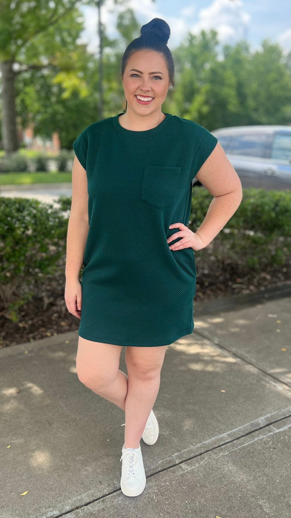 Quilted Queen T Shirt Dress - Forest