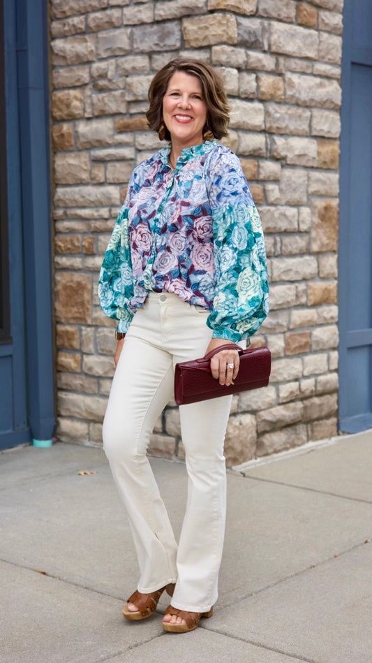 Rose Garden Button Up Blouse