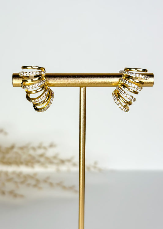 Izara Pava Hoop Earrings - Gold