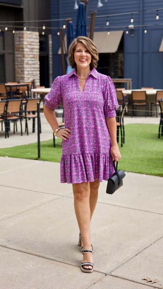 Jude Connally Tierney Melody Ditsy Amethyst Dress