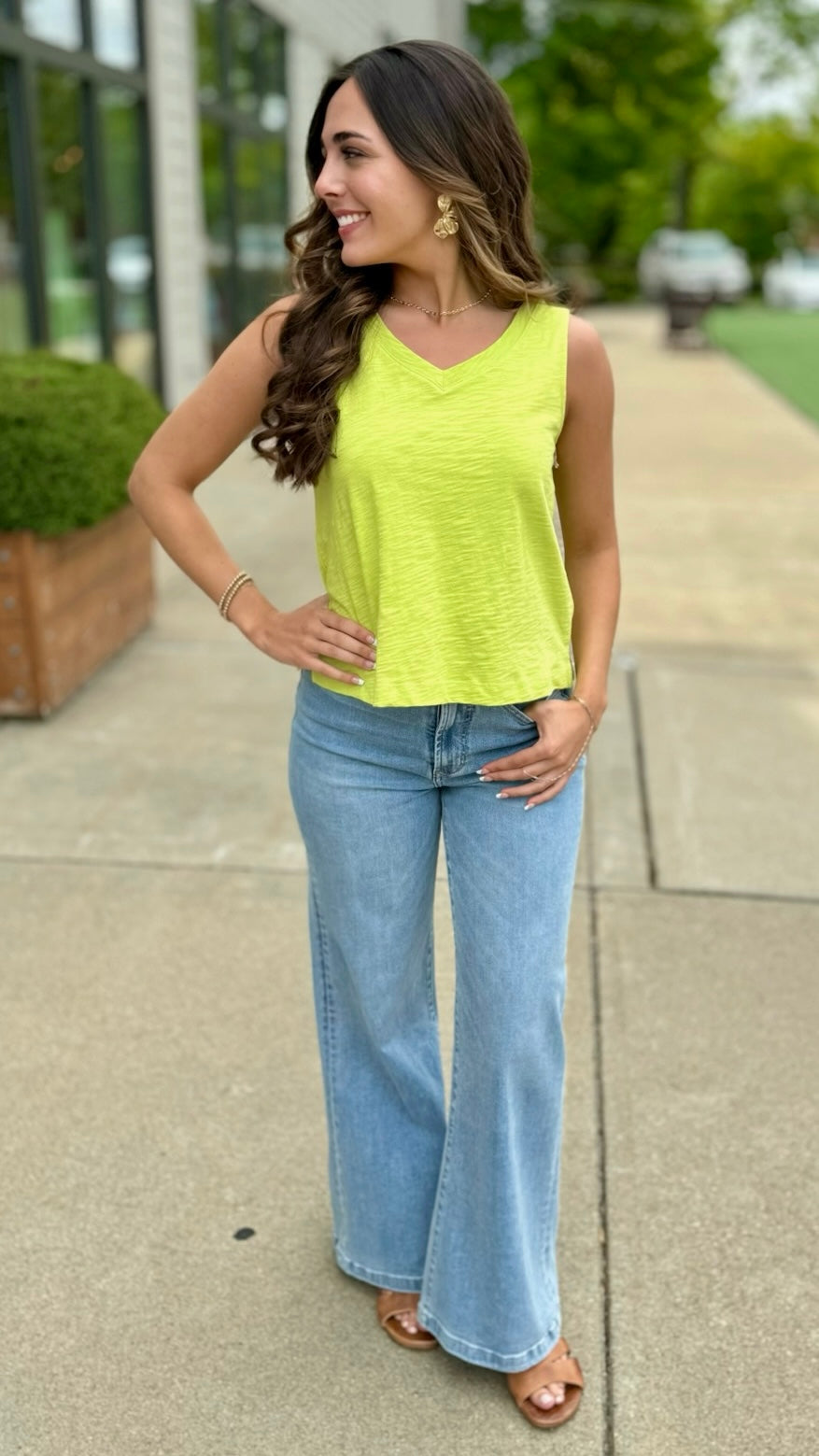 Habitat Cotton Slub V-Neck Tank - Daiquiri