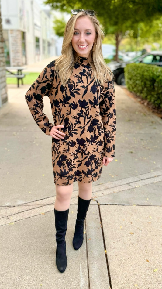 Fall Florals Sweater Dress