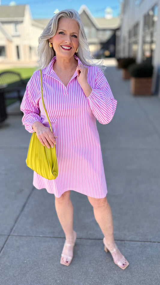 Jude Connally Florence Dress Shirting - Pink Stripe