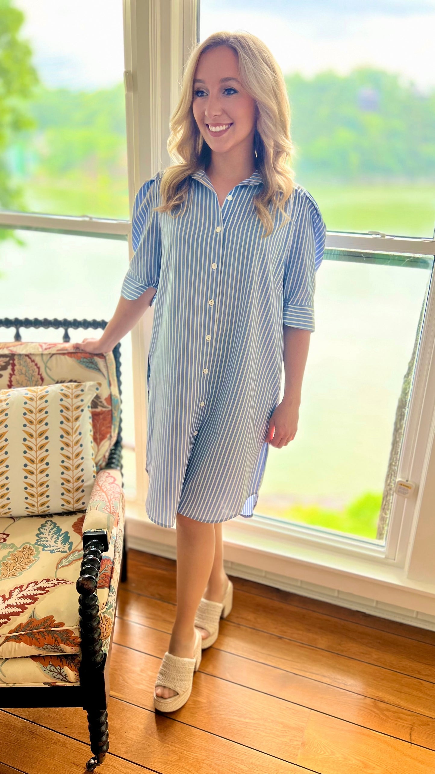 Hayden Denim Stripe Shirt Dress