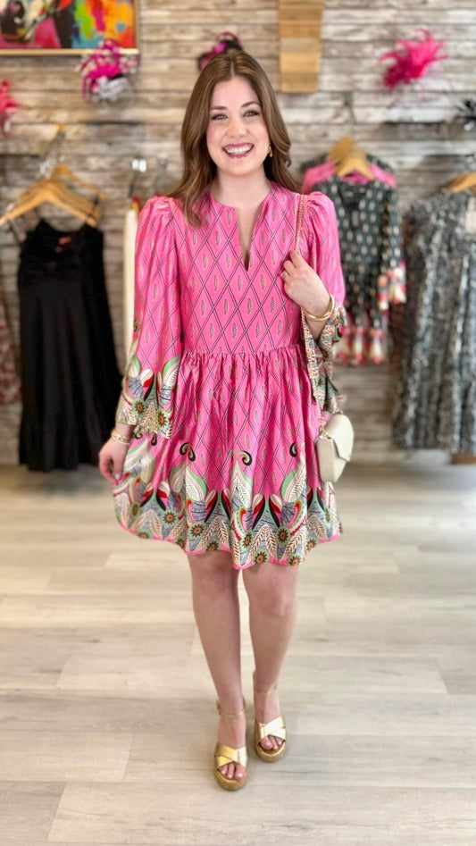 Frances Floral Dress - Pink