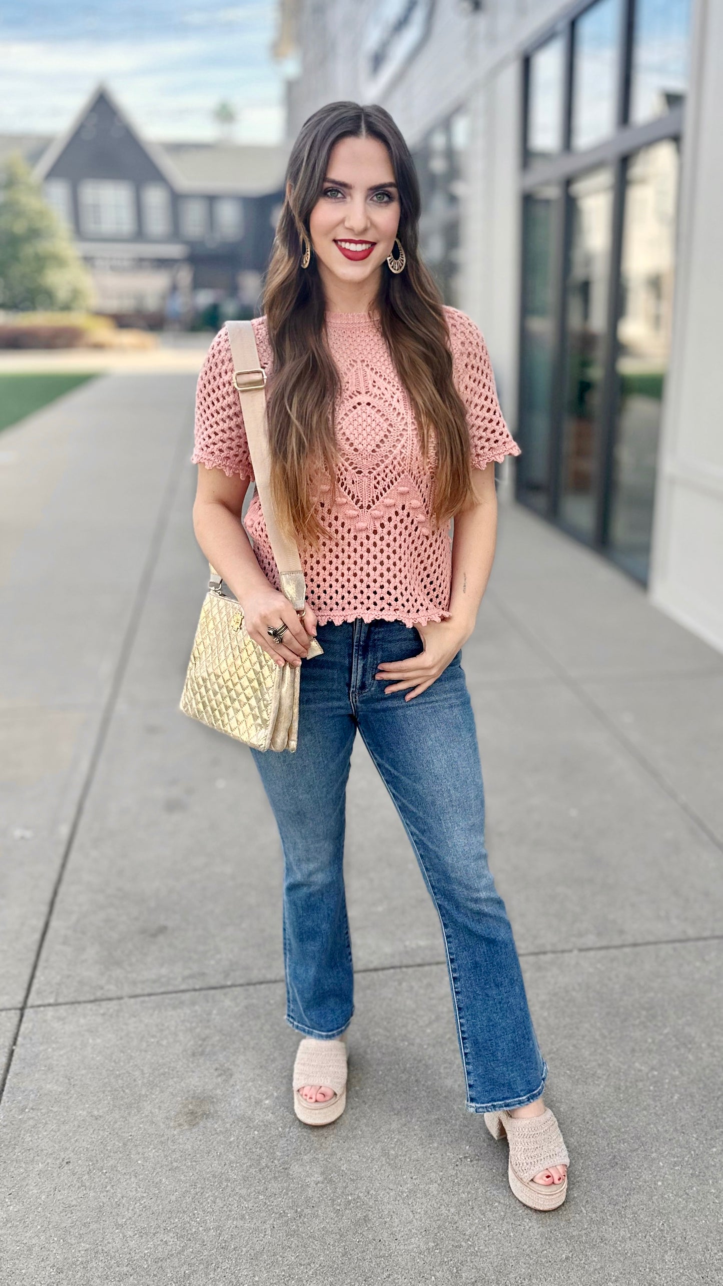 Another Love Marie Sweater - Rose Quartz
