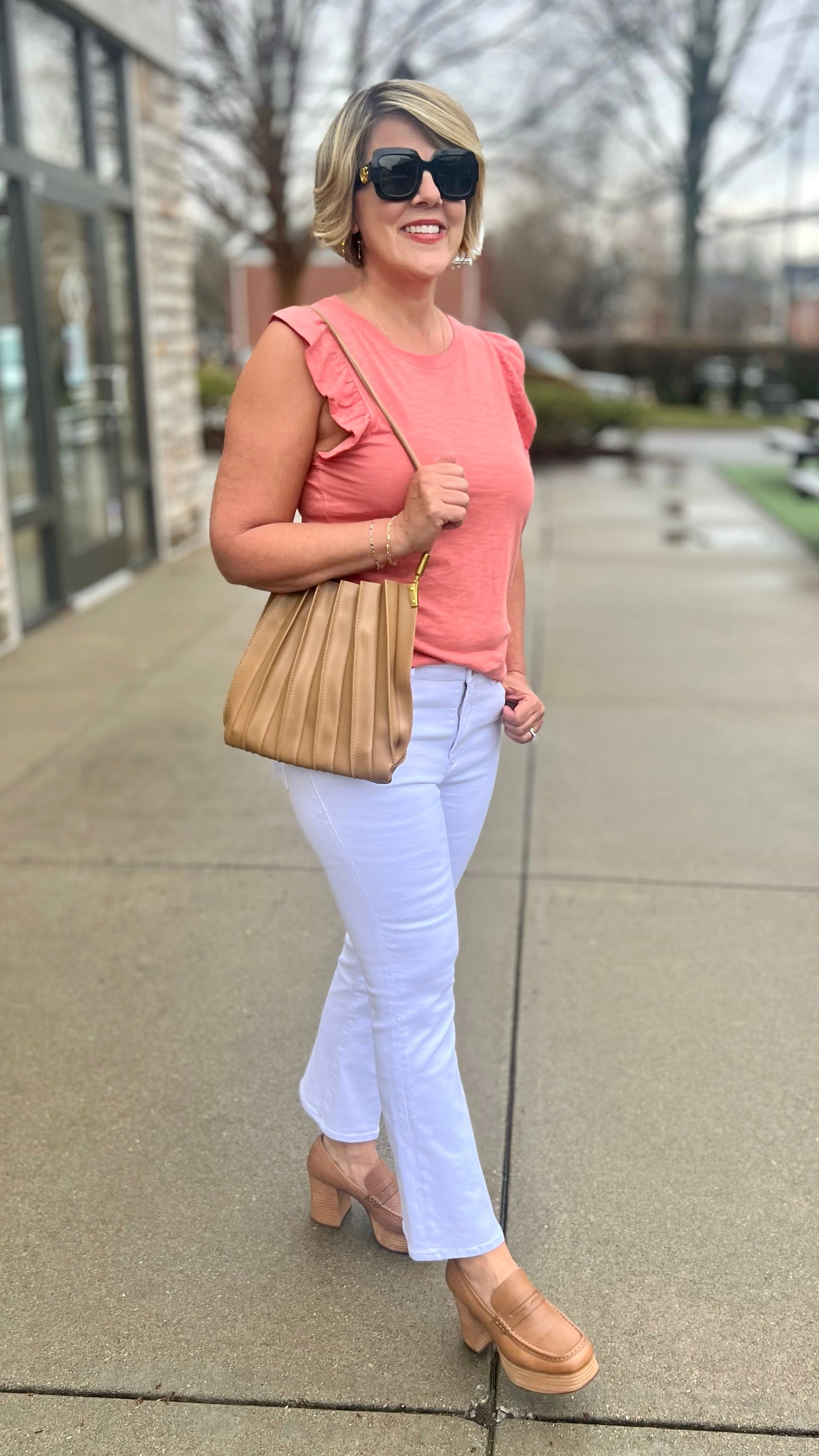 Another Love Flutter Sleeve North Tee - Grapefruit