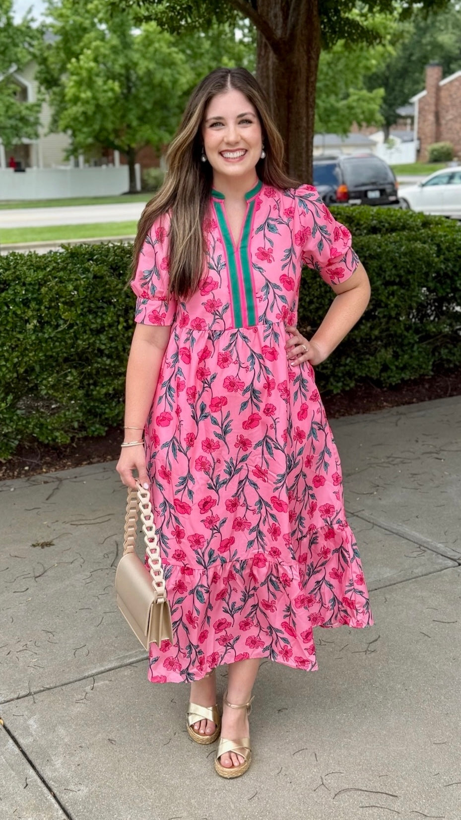 Anna Floral Print Midi Dress