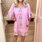 Candy Lavender Embroidered Dress