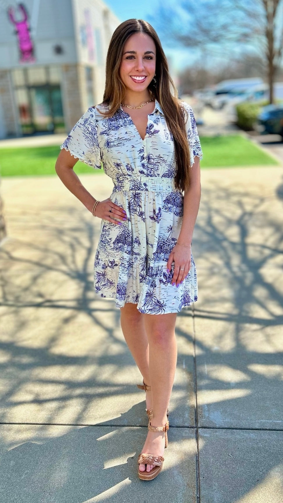 Tropical Breeze Short Dress - Ivory