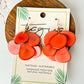 Tagua Mariposa Earrings - Poppy Coral