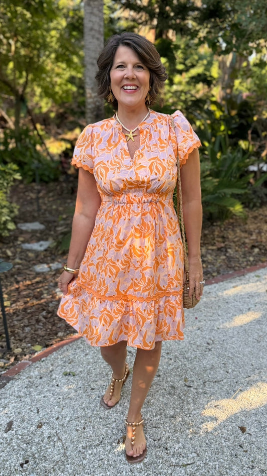 Uncle Frank Wind Dance Dress - Tangerine