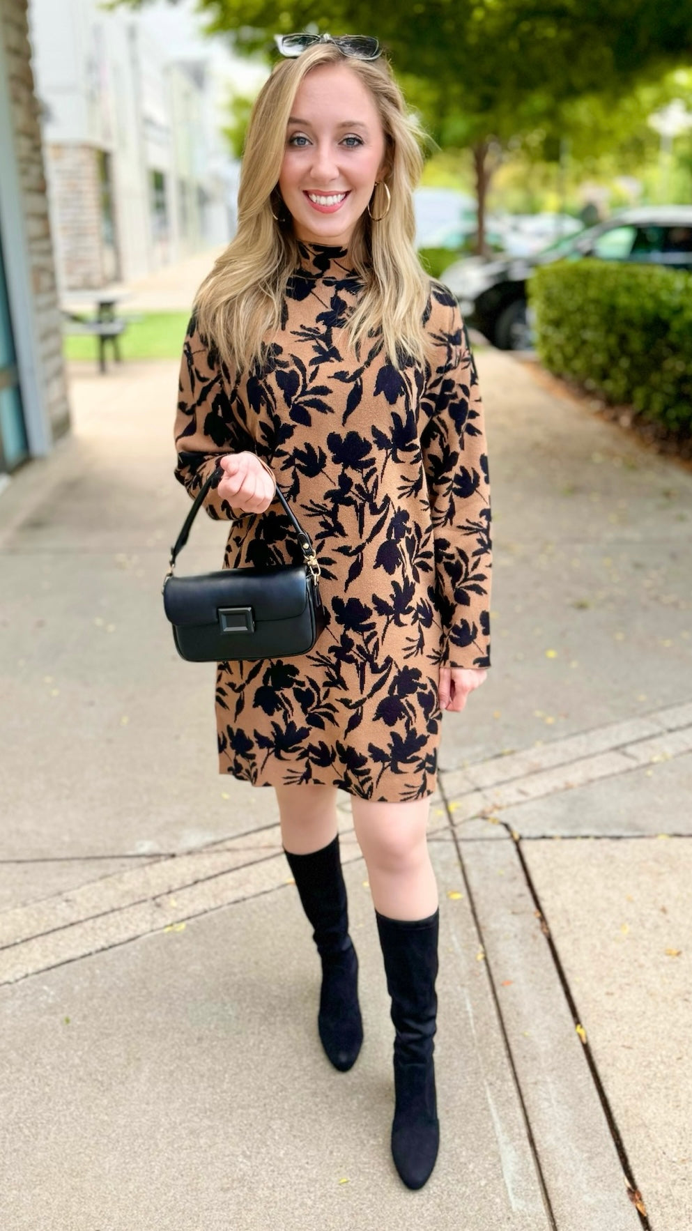 Fall Florals Sweater Dress