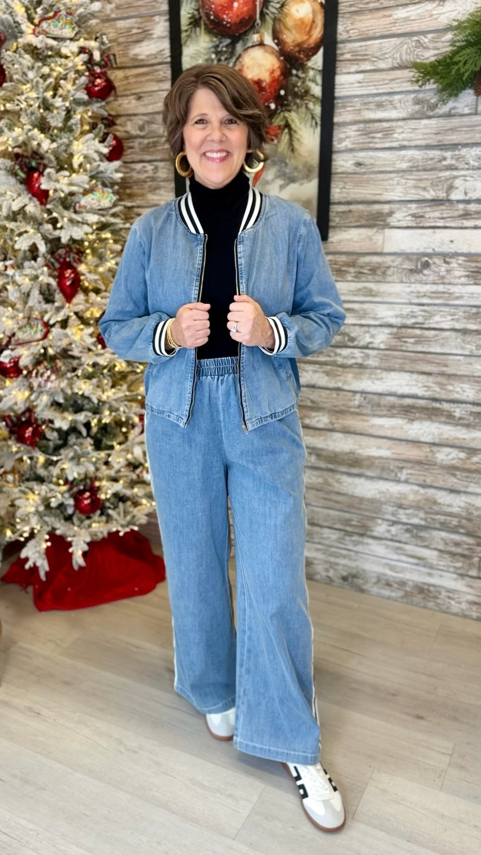 Althea Denim Striped Pants