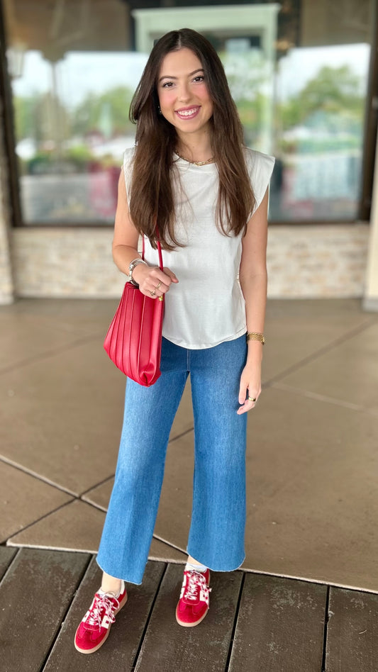 Erin Wide Leg Denim Pant - Mid Wash