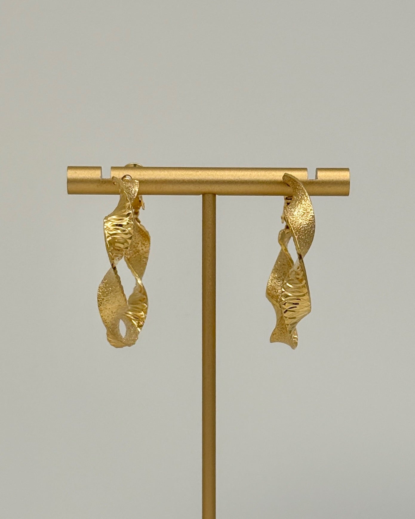 Gold Ribbon Hoops