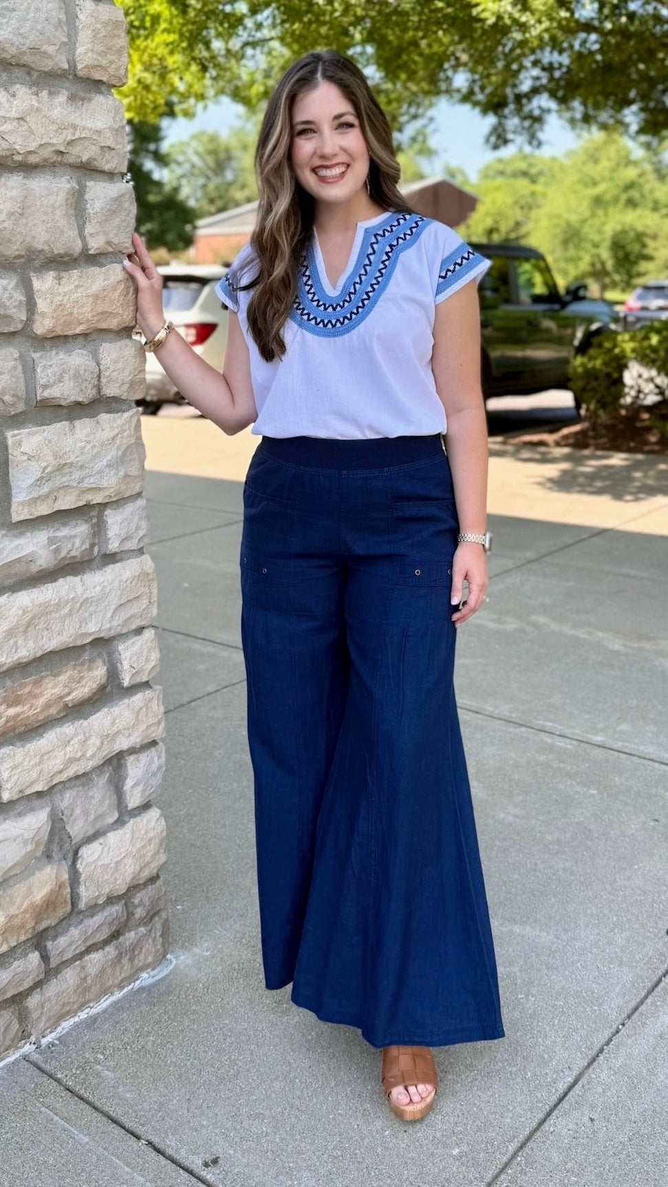 Florentine Wide Leg Pant - Indigo