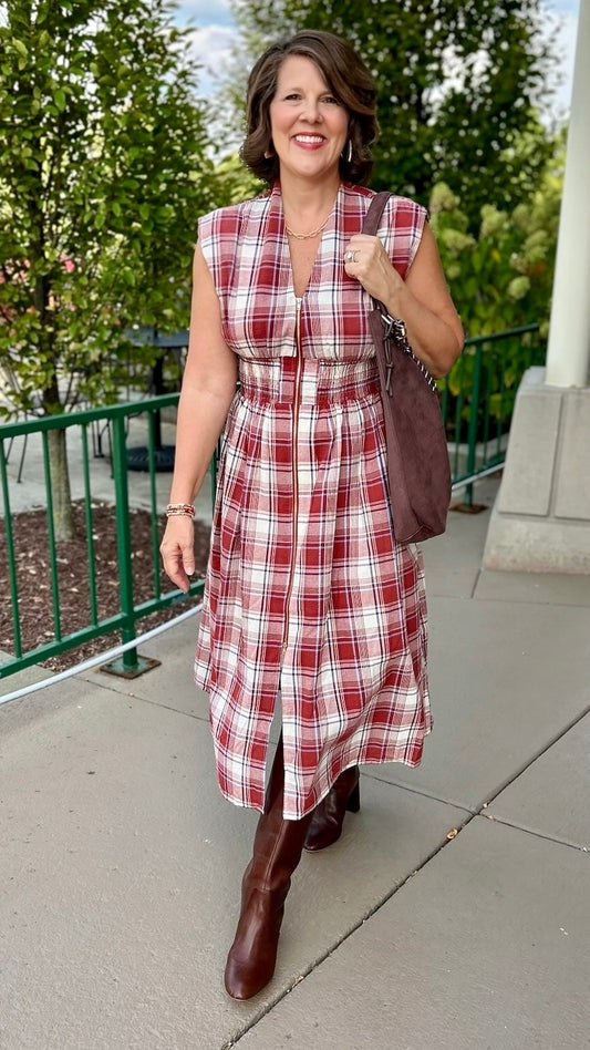 Clara Midi Dress - Brick