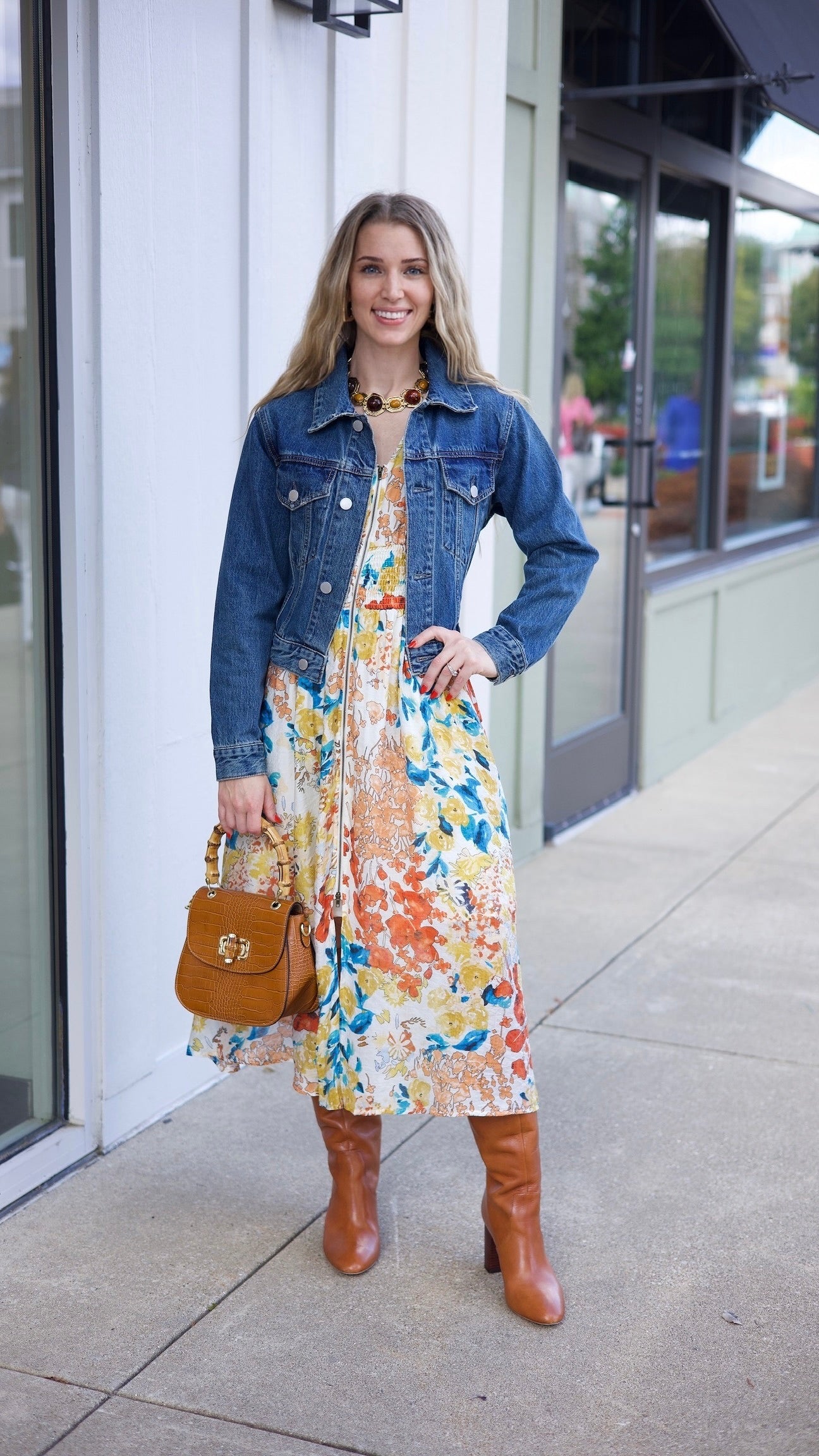 Daphne Floral Dress - Mustard