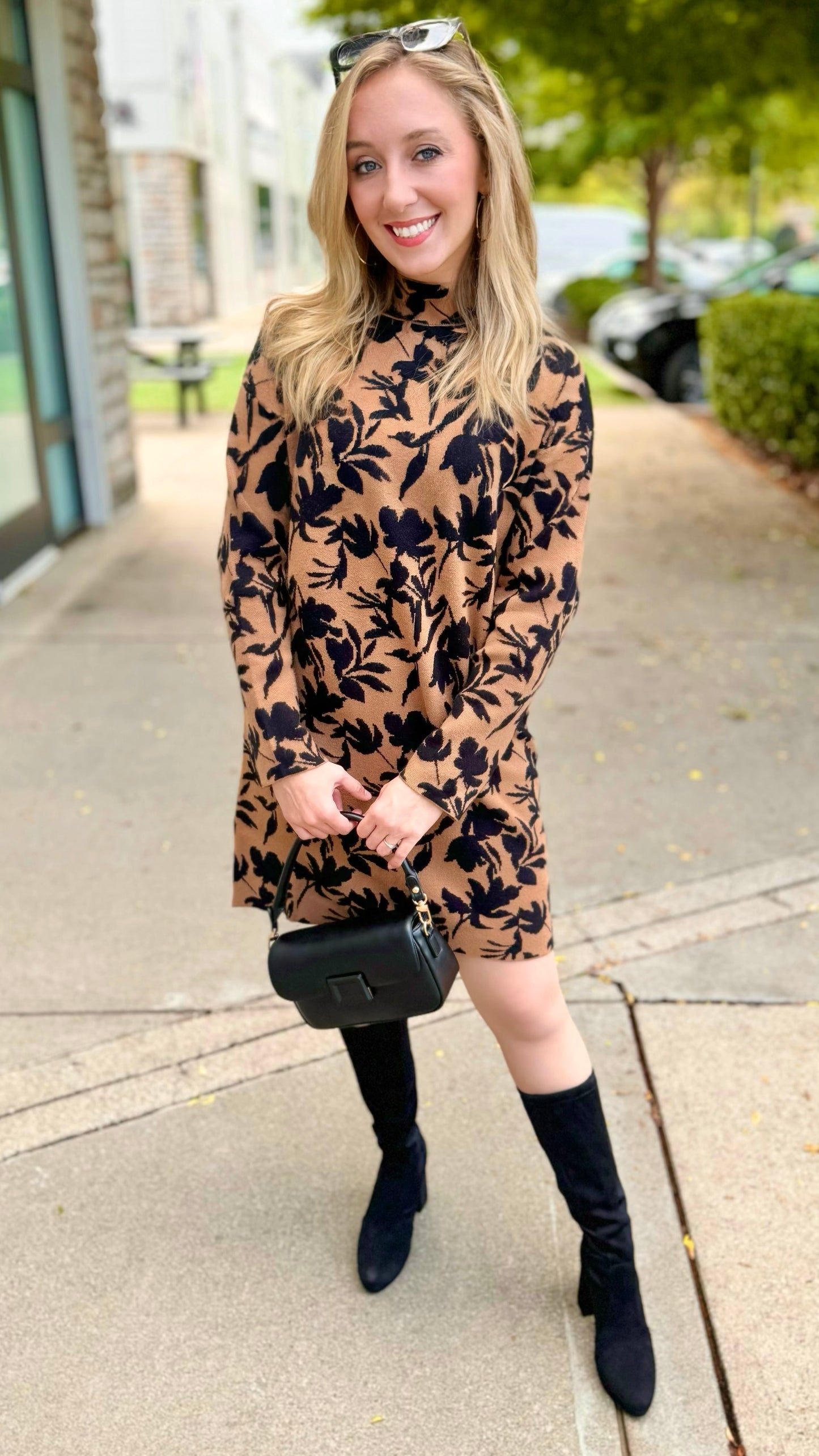 Fall Florals Sweater Dress