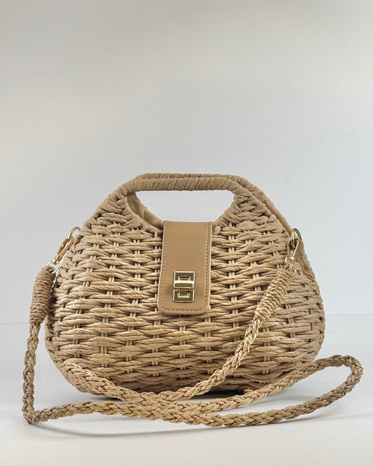 Khaki Straw Bag