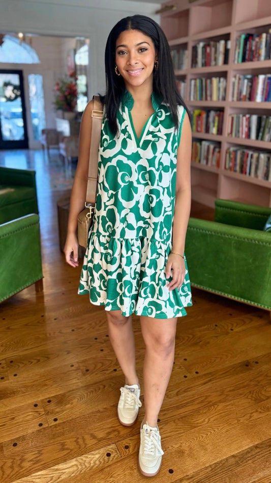 Jada Poppy Mini Dress - Green
