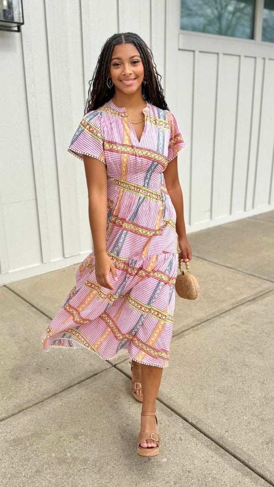 Uncle Frank Patched Perfect Dress - Pink