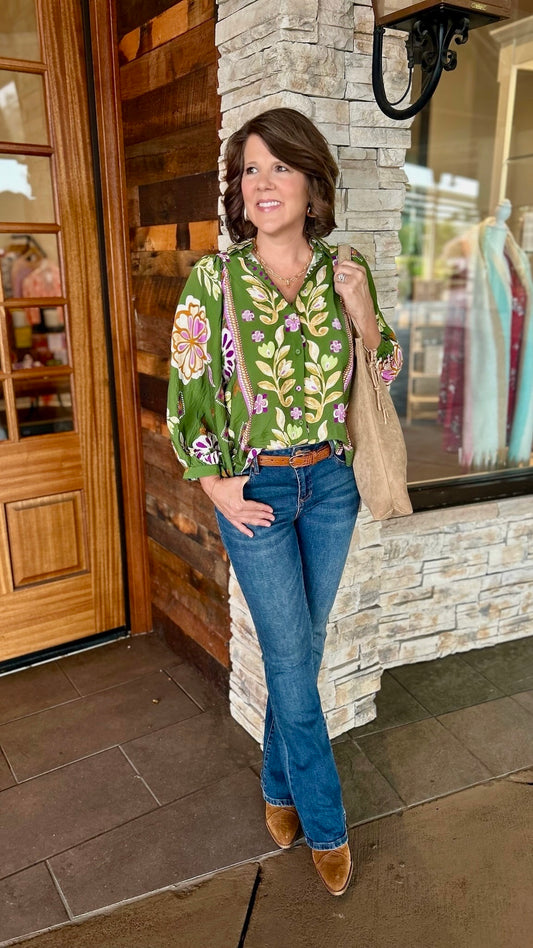 Janie Blouse - Olive