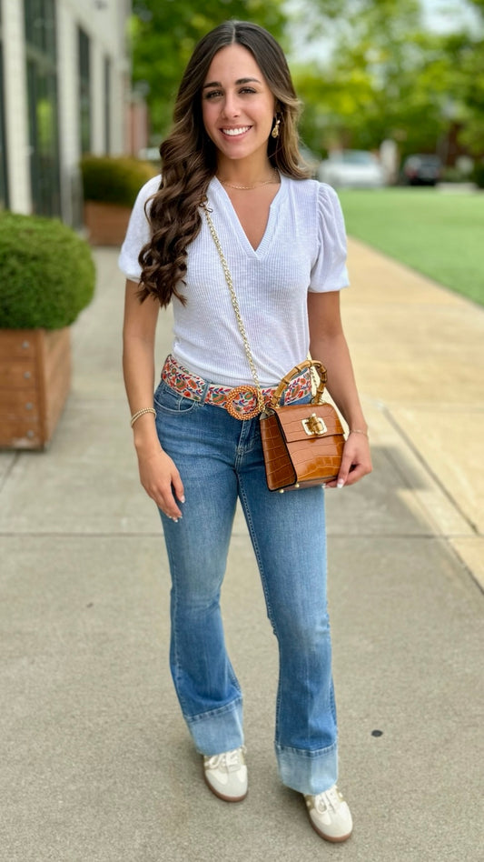 Michael Stars Quinn Puff Sleeve Top - White