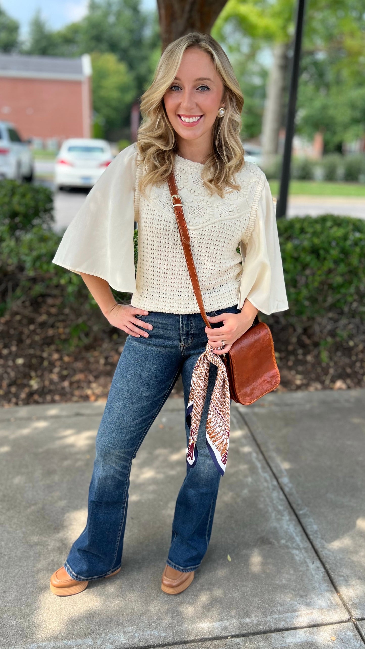 Another Love Crochet Drape Sleeve Sweater - Cream