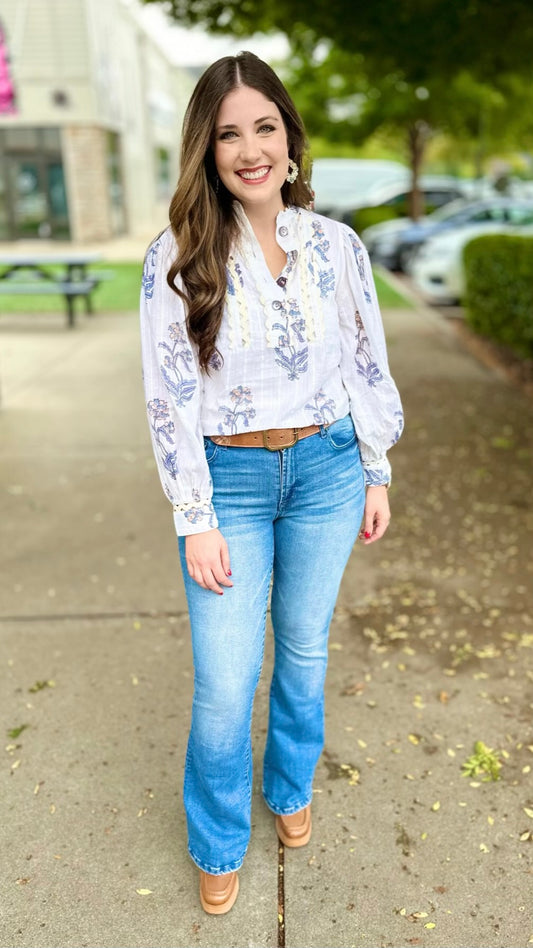 Ivy Jane Wildflowers Ric Rac Button Blouse