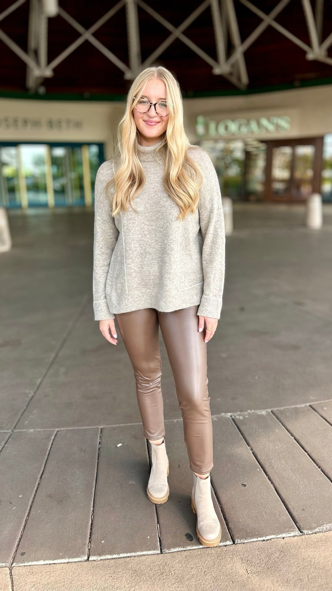 Isle Mocha Faux Leather Legging