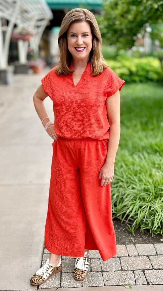 Ivy Jane Pull On Pant - Tomato