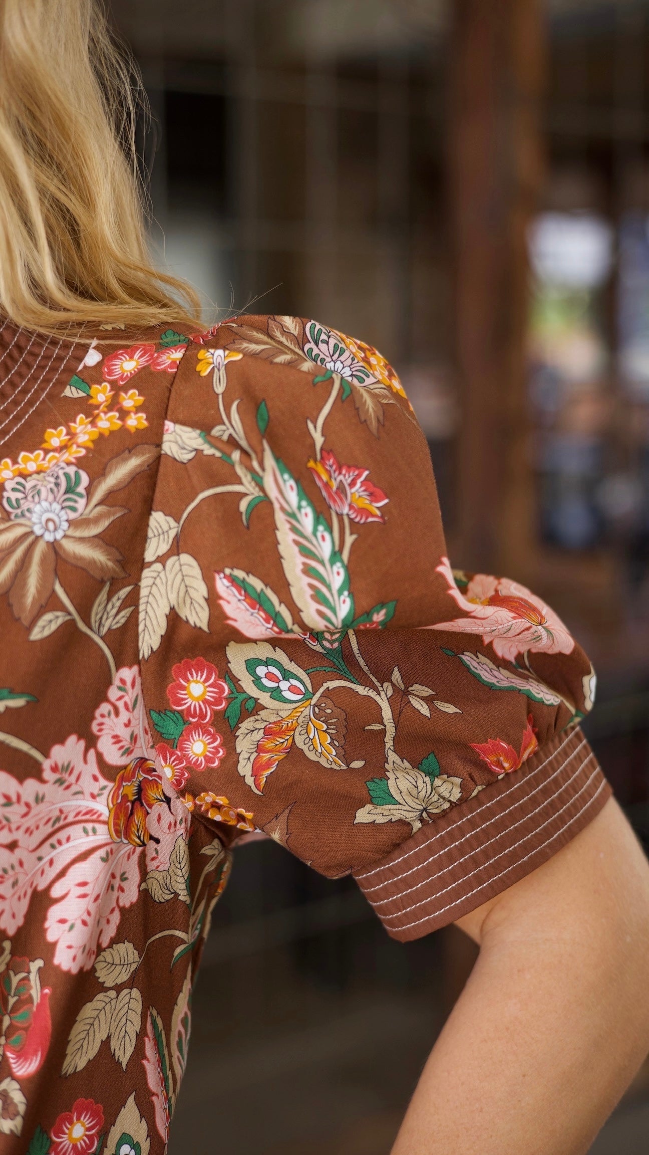 Charlotte Floral Dress - Brown