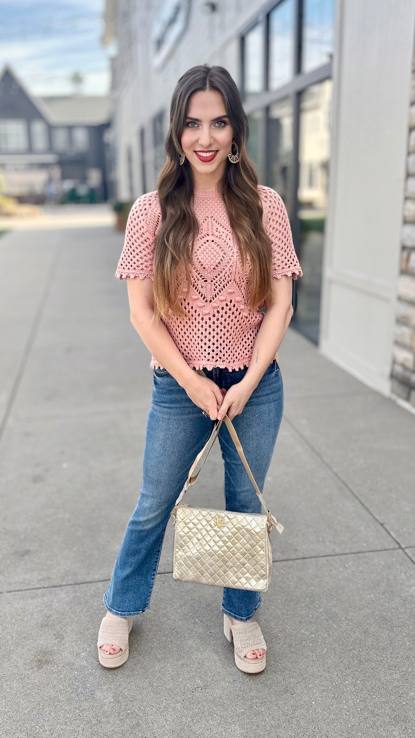Another Love Marie Sweater - Rose Quartz