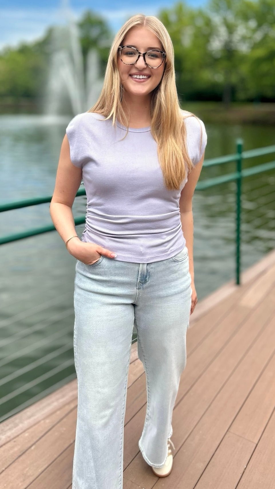 Michael Stars Joni Crew Neck Top - Crescent