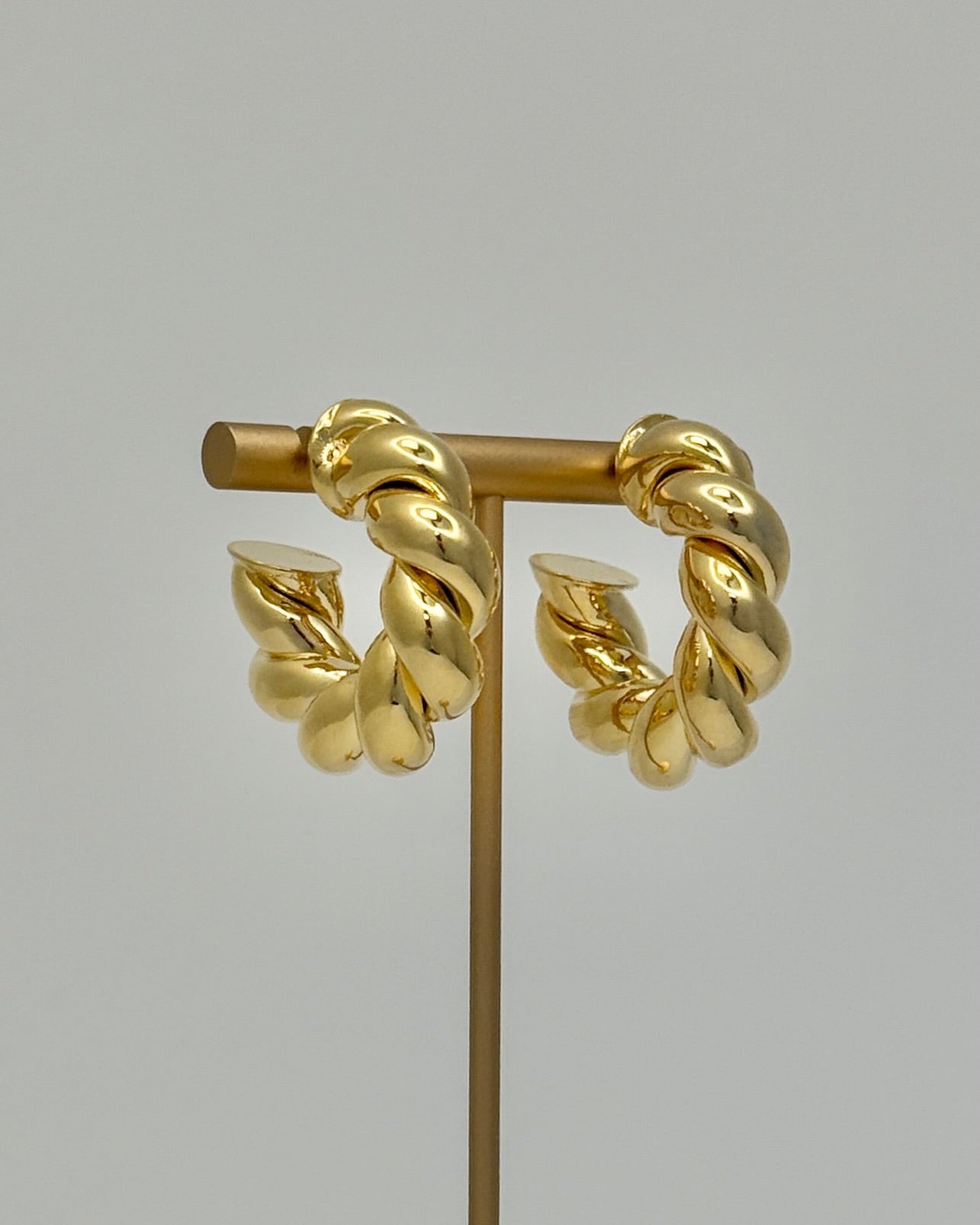 Coiled Gold Hoop Earrings