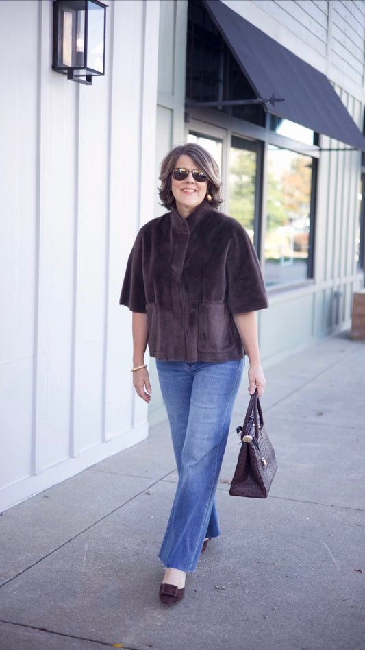 Ivy Jane Faux Fur Caplet - Chocolate