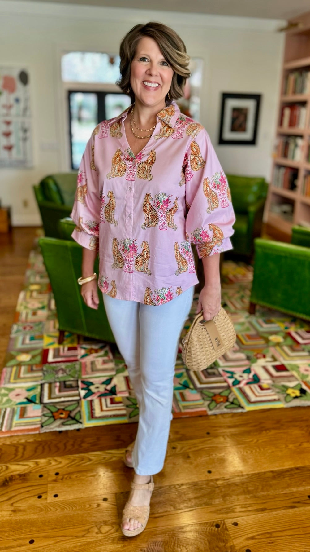 Dizzy Lizzy Milano Puff Sleeve Top - Cheetah