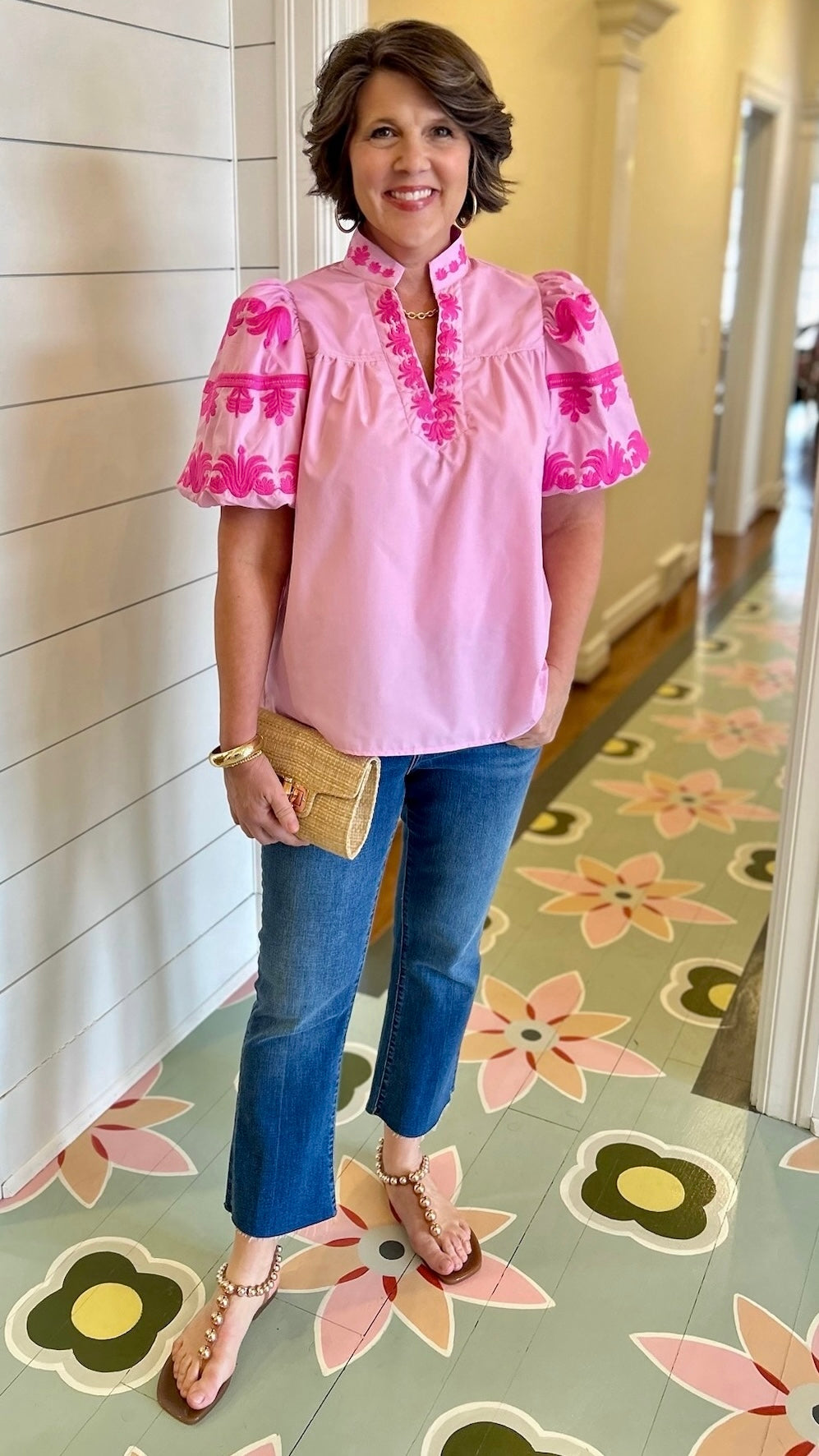 Pretty In Pink Embroidered Top